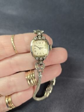 Hamilton Women's Silver Gold Filled Vintage Bracelet Watch - Silver